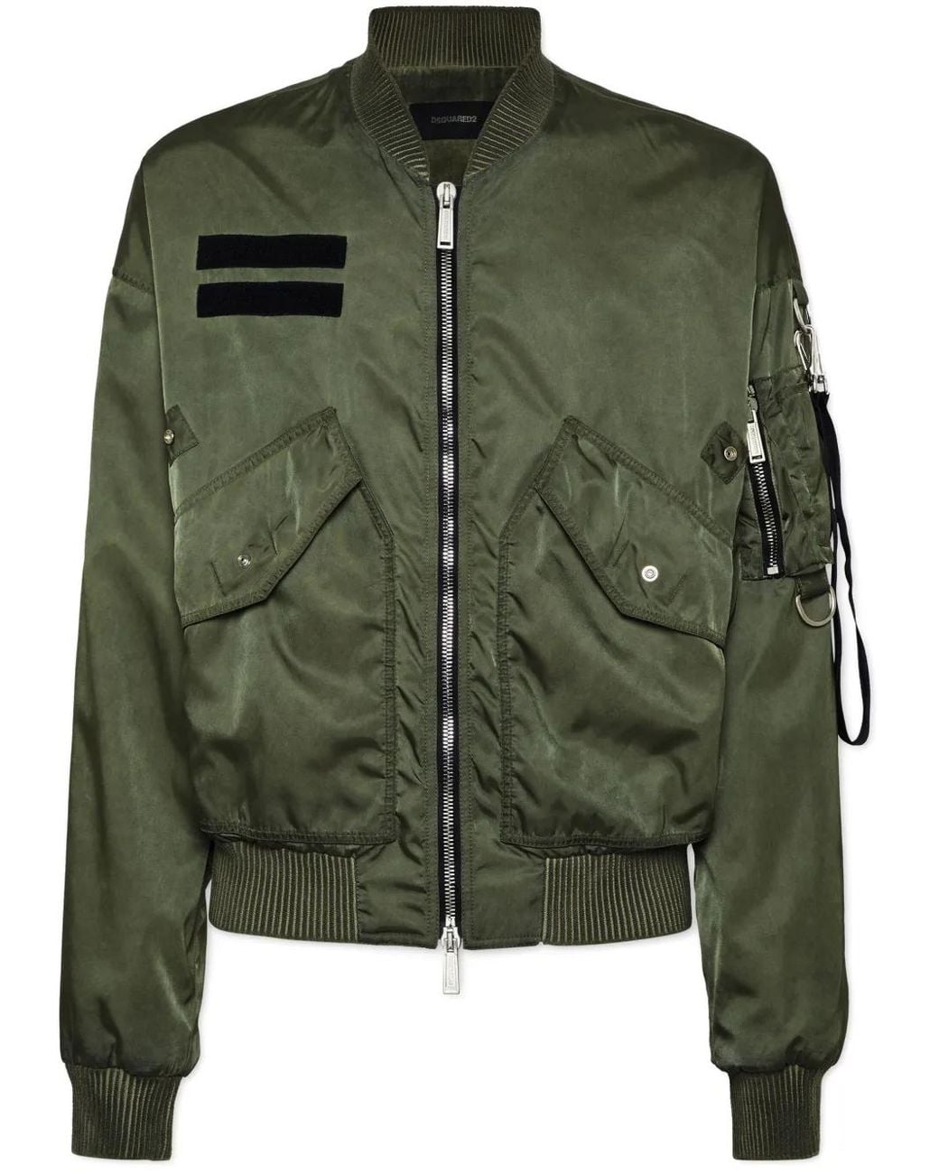 DSquared² Green Multi-Pocket Bomber Jacket for men
