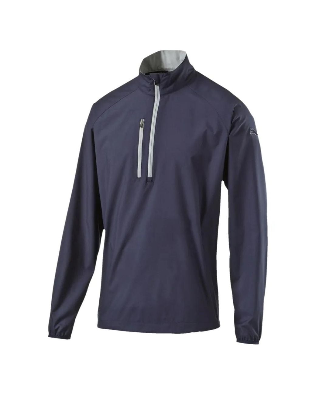 PUMA Blue Logo-Print Long-Sleeve Wind Jacket for men