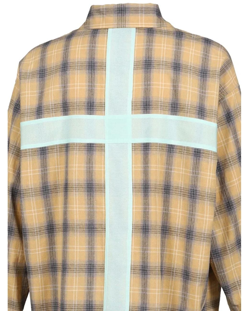JUN/NAKAYAMA Natural Check-Pattern Raw-Edge Shirt for men