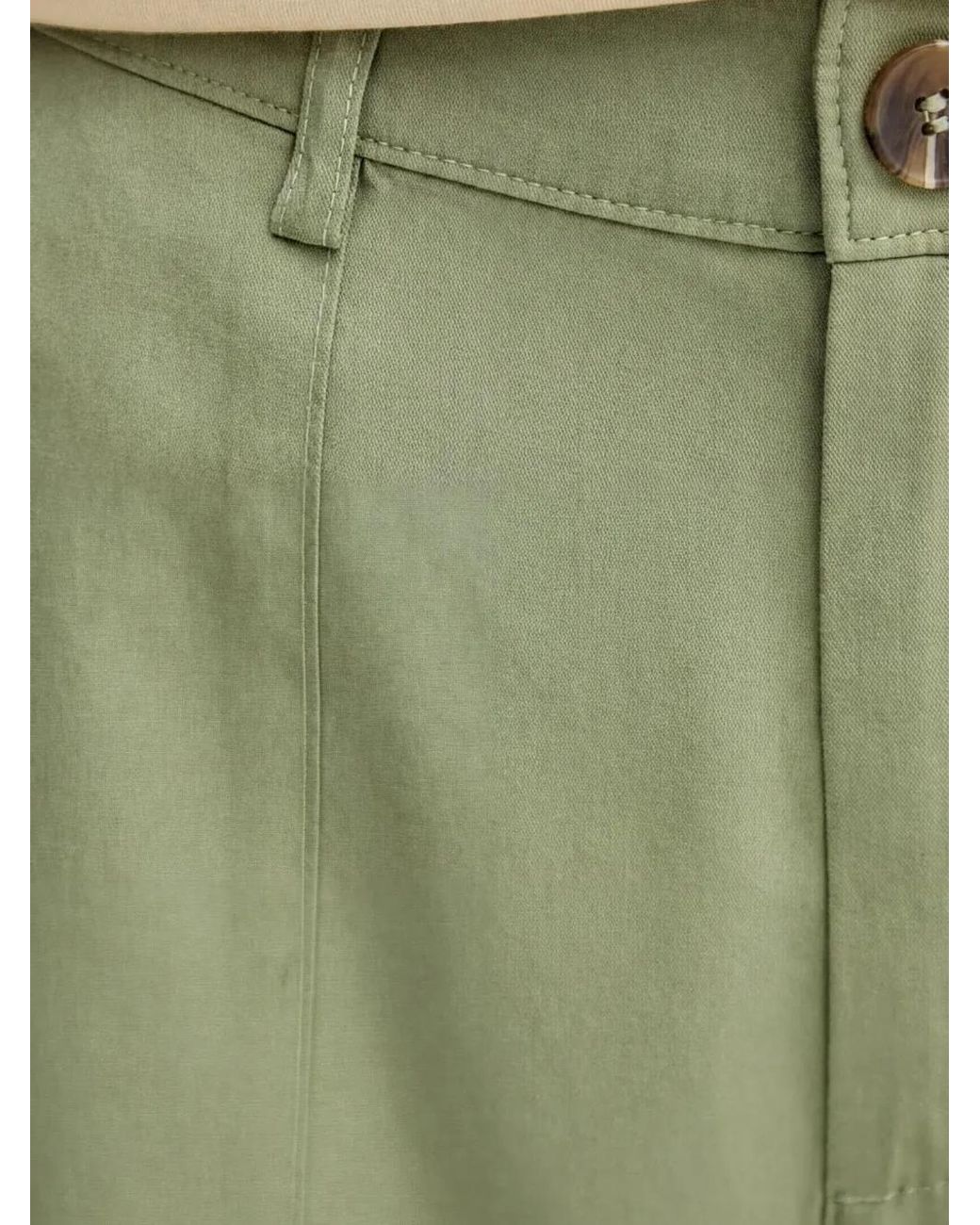 Pantalones Rectos Con Botones Benetton de color Green