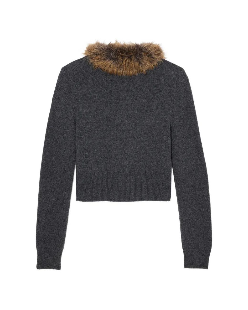 Marc Jacobs Black Faux-Fur Lined Cardigan