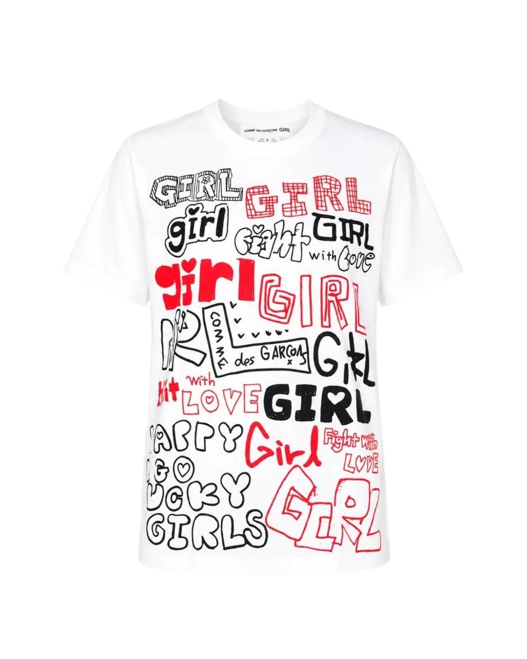 Comme des Garçons White Graphic-Print T-Shirt