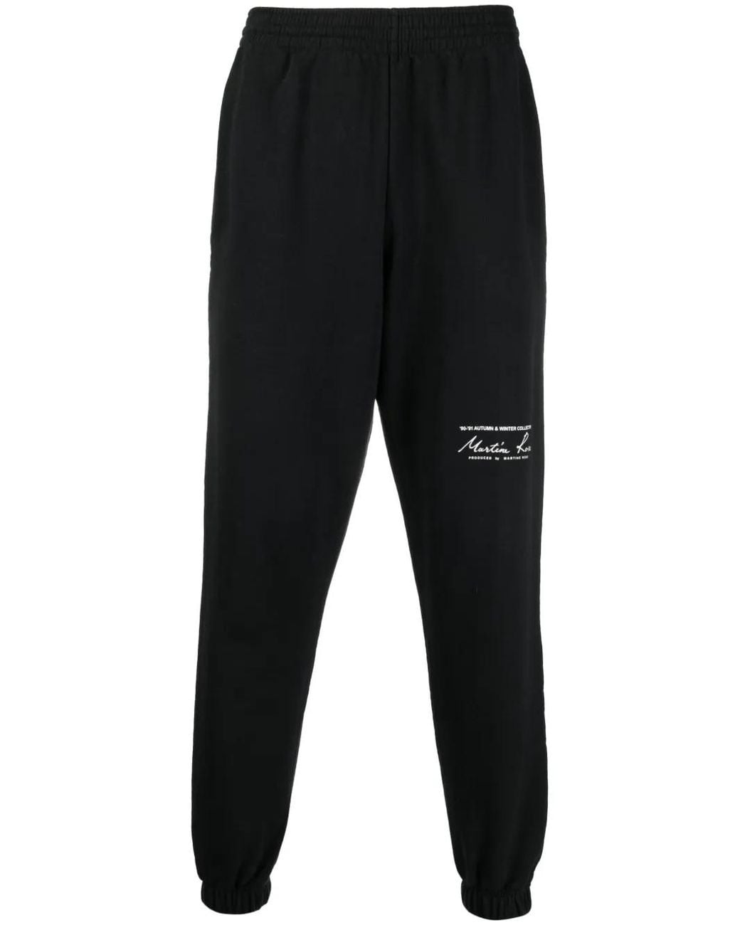 Martine Rose Black Logo-Print Slim-Fit Track Pants