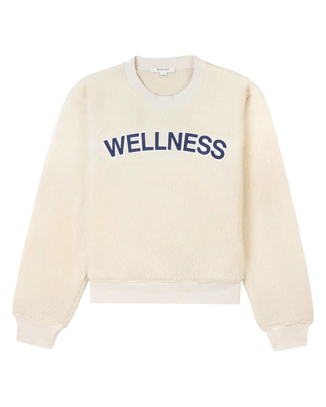 Sporty & Rich White Logo-Patch Fleece Jumper