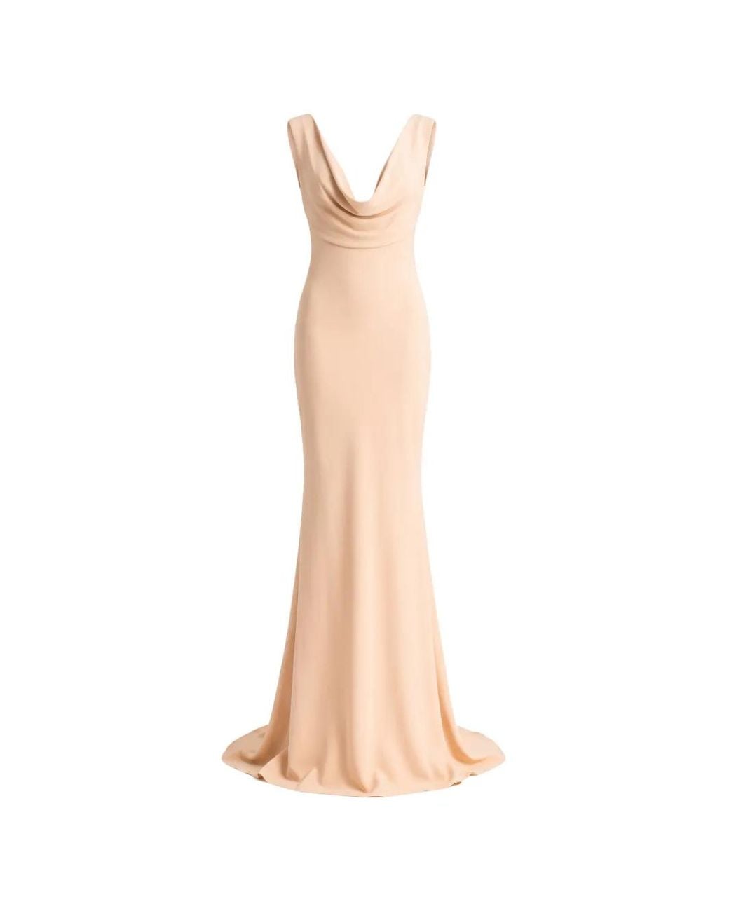 Gemy Maalouf White Cowl-Neck Open-Back Dress