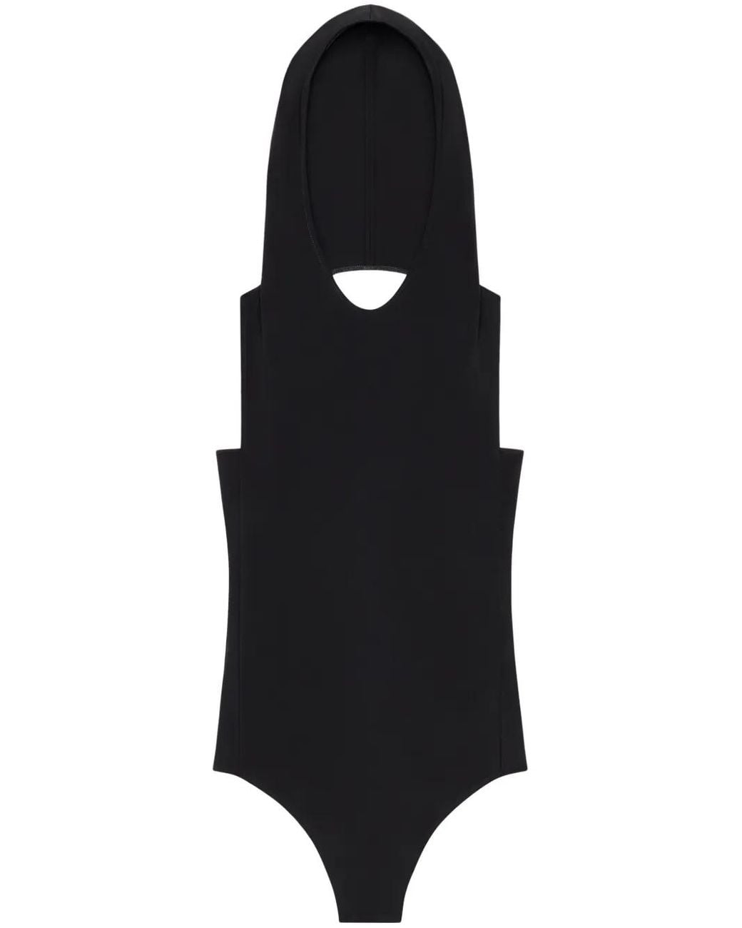 Courreges Black Hooded Bodysuit