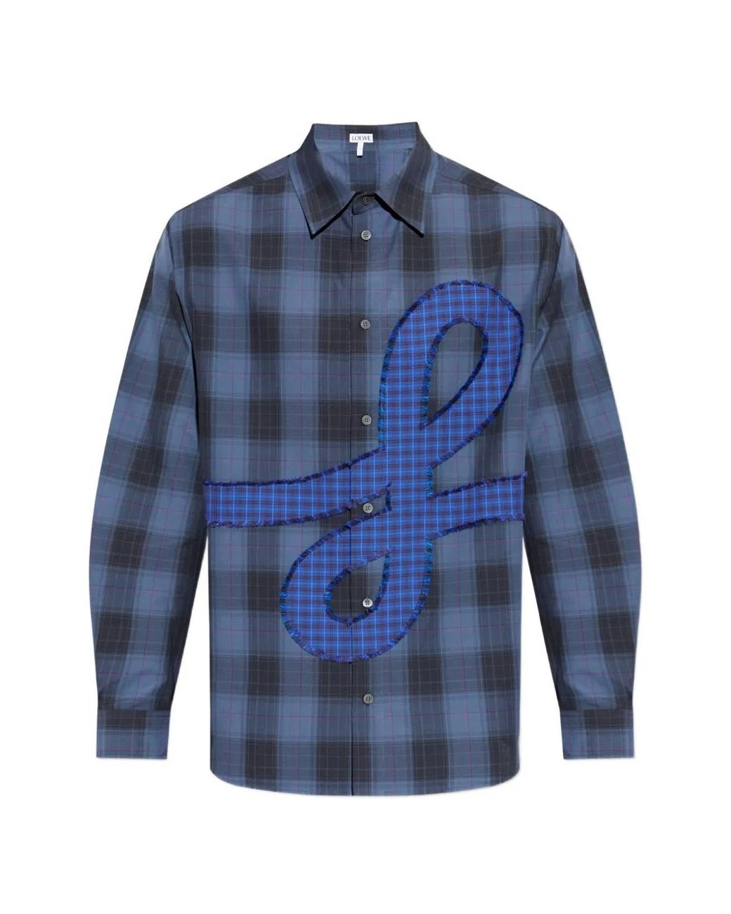 Loewe Blue Checked Cotton Shirt for men