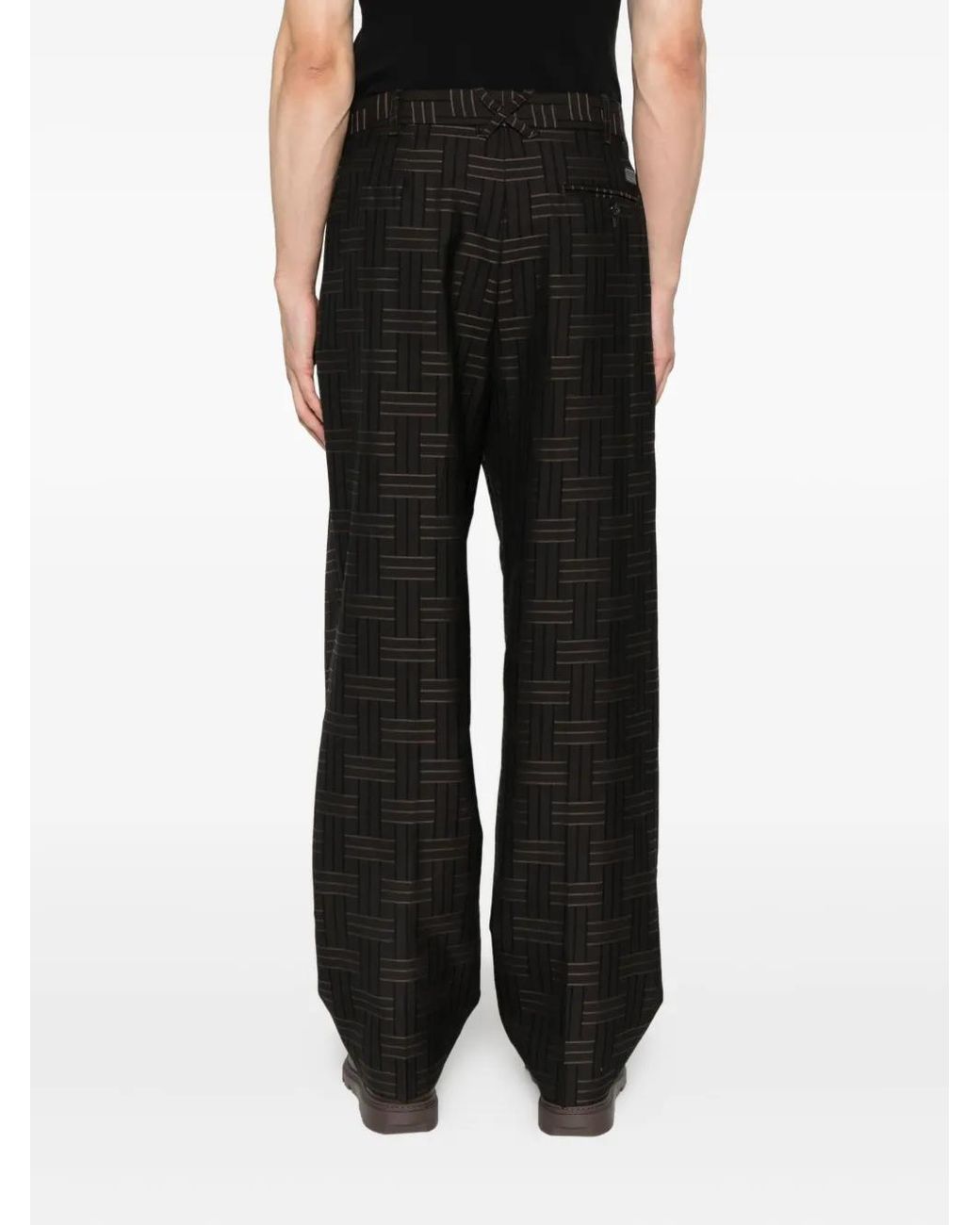 KENZO Black Weave' Pleated Tailored Pant for men