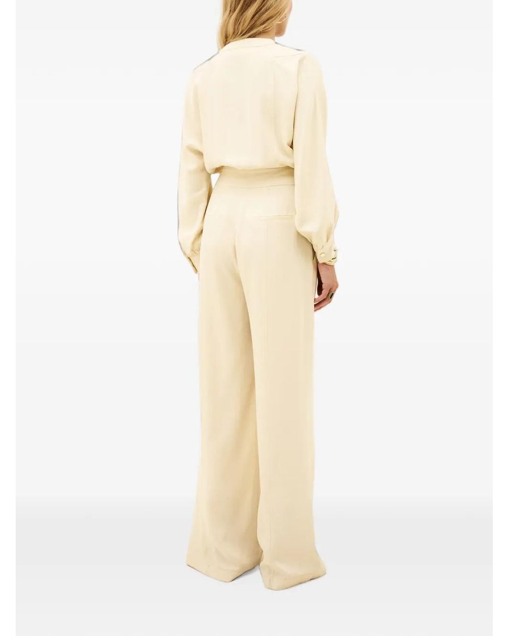 Ba&sh White Pere V-Neck Drawstring-Waist Jumpsuit