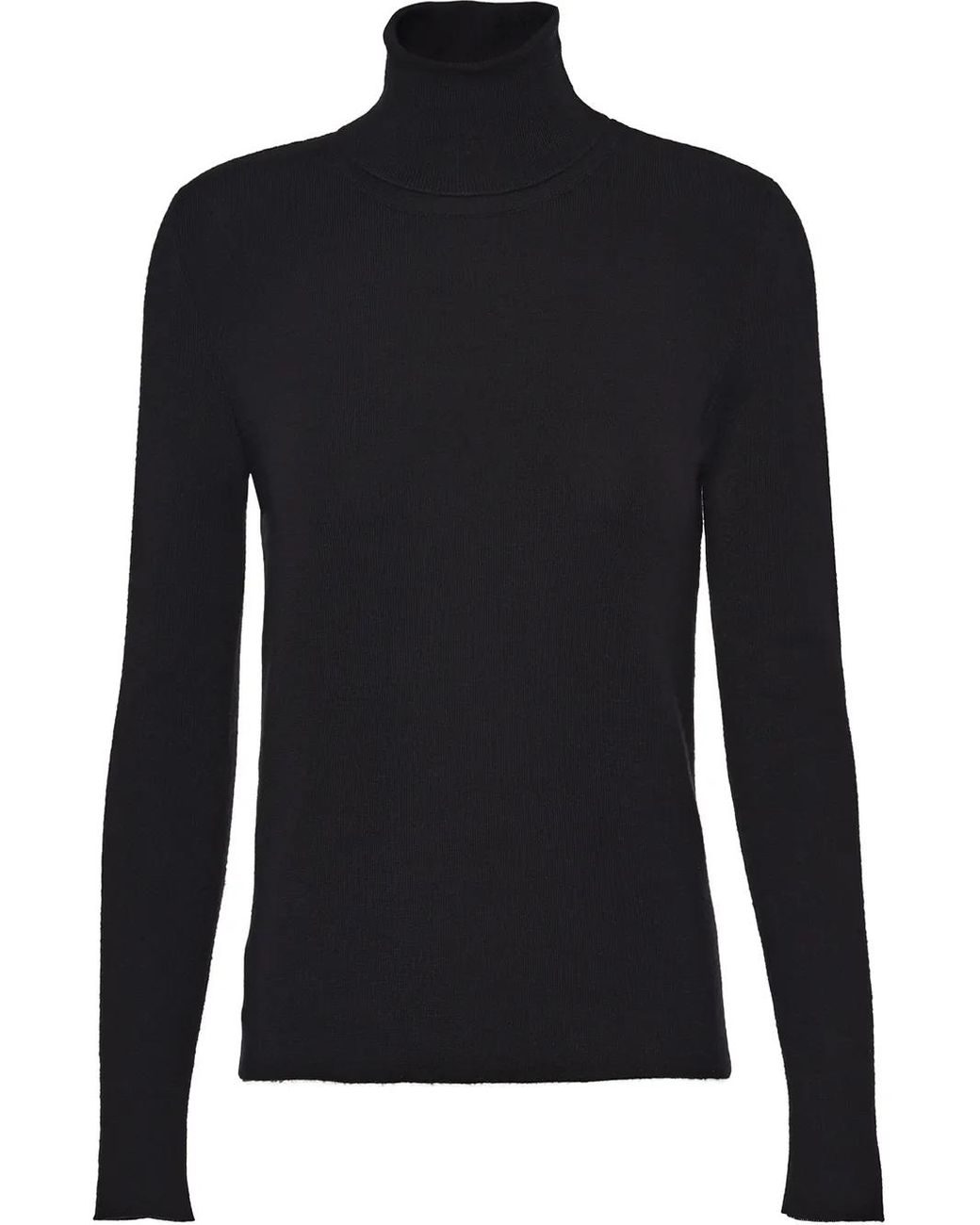 Prada Black Roll-Neck Cashmere-Silk Jumper