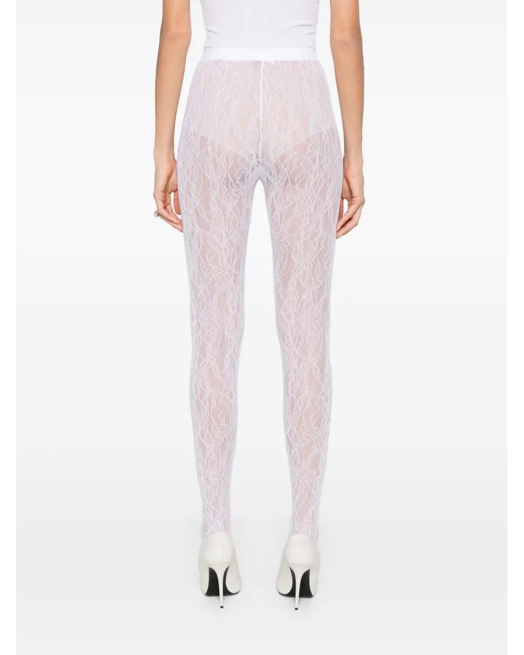 Wardrobe NYC White Pantalon En Dentelle Brodée