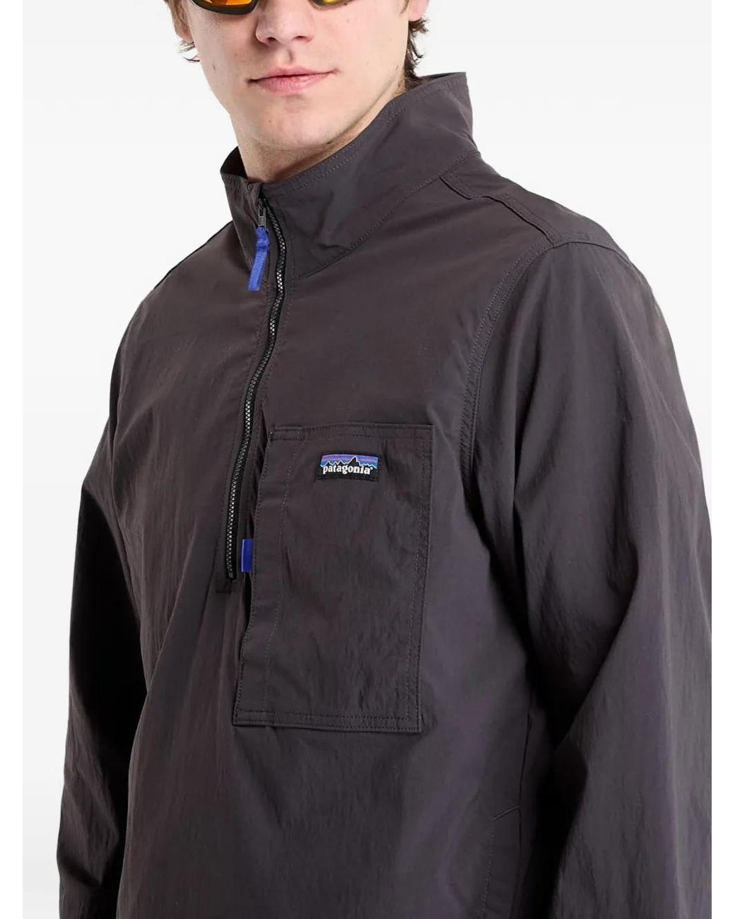 Patagonia Gray Outdoor Everyday Marsupial Half-Zip Logo-Patch Jacket for men