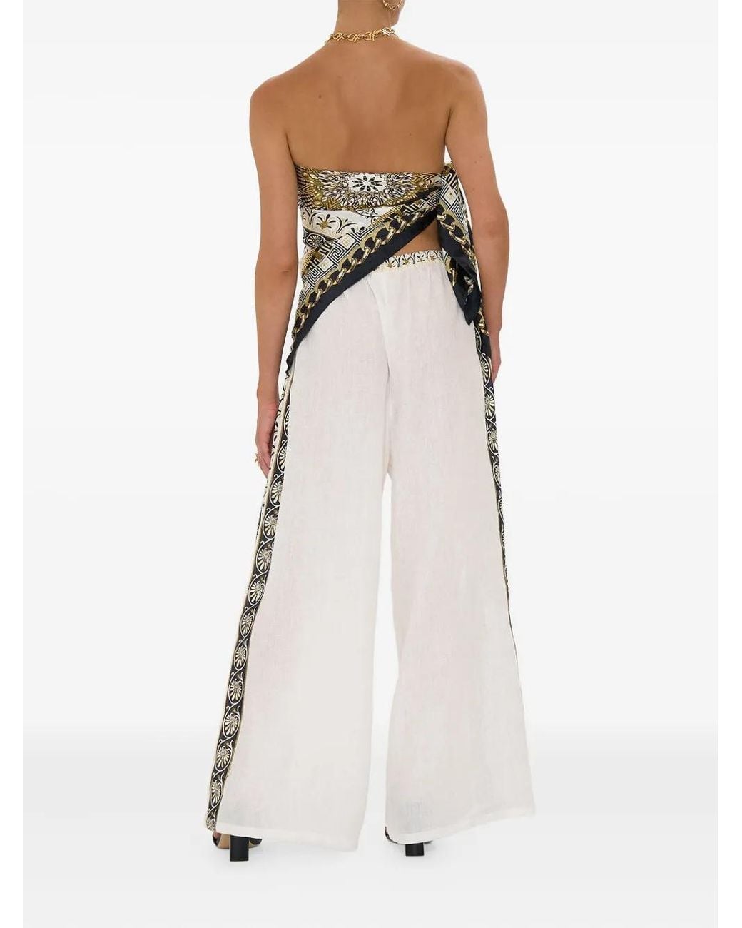 Camilla Gray Temples Of Dendara Wide-Leg Trousers