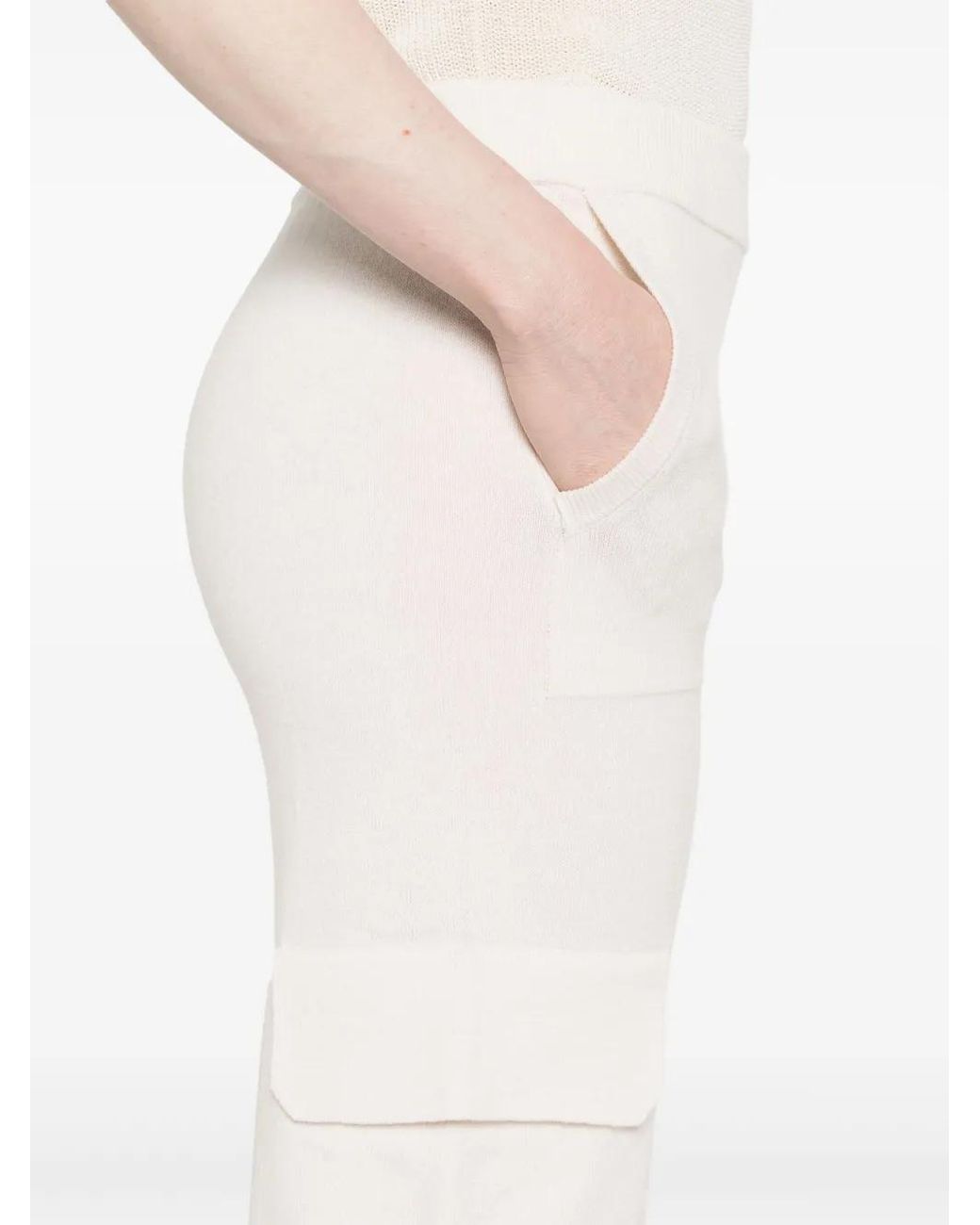 Peserico White Knitted Cargo Trousers