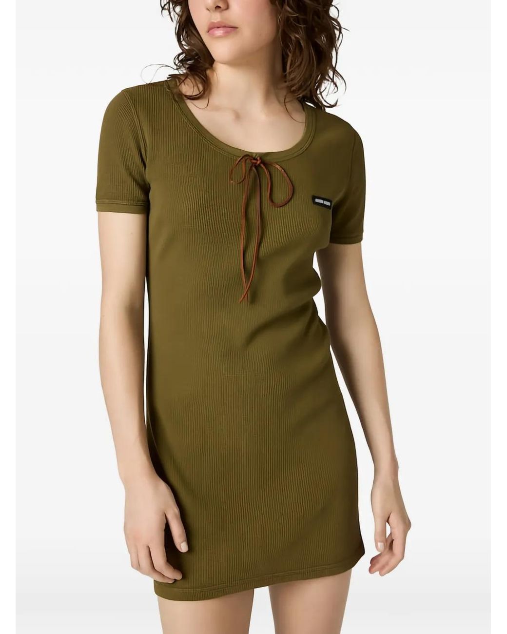 Miu Miu Green Cotton Dress