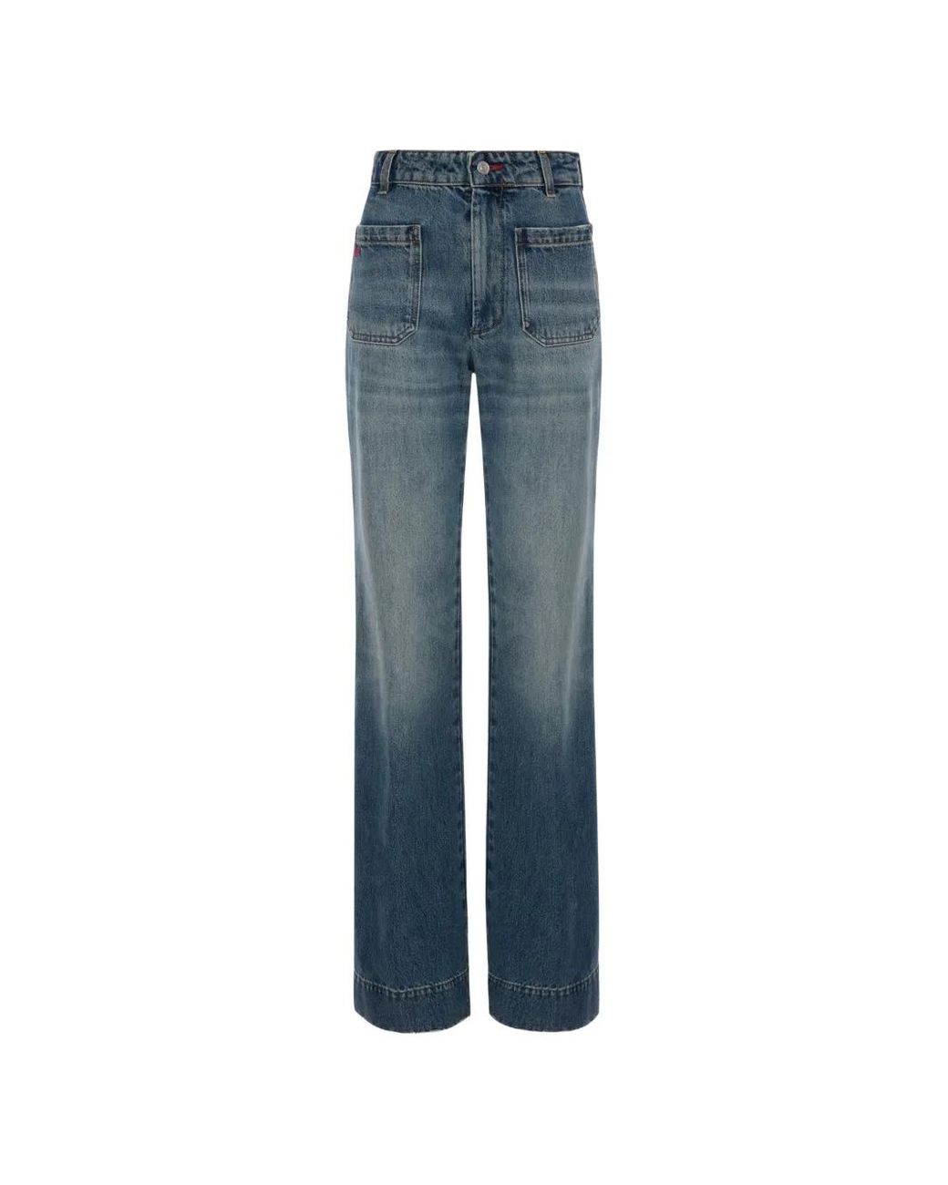 Victoria Beckham Blue Alina Patch-Pocket Jeans
