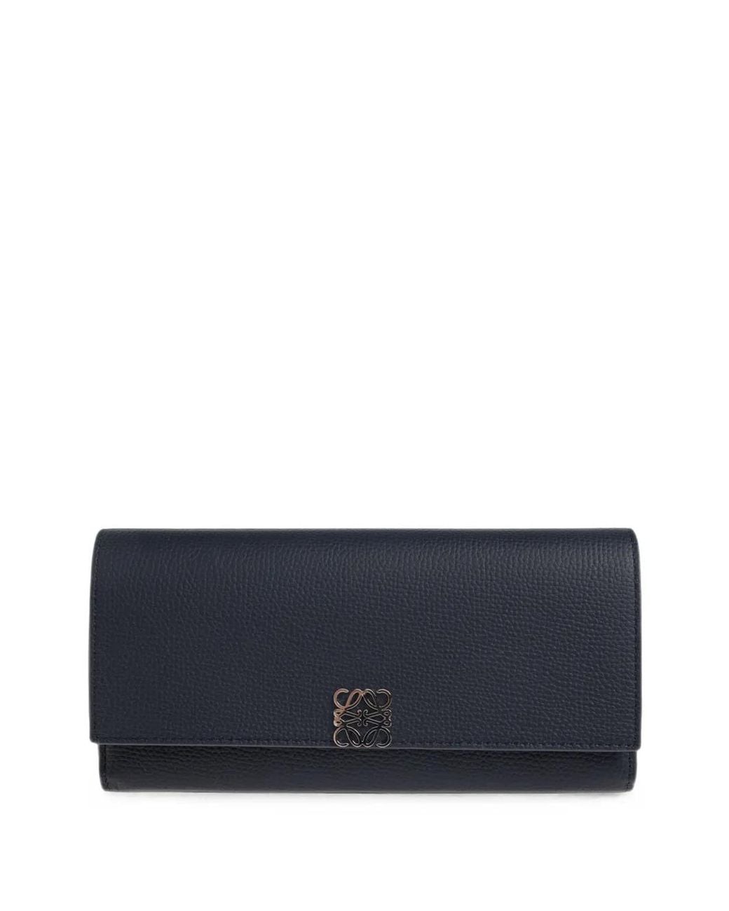 Loewe Blue Anagram Pebbled Leather Wallet for men