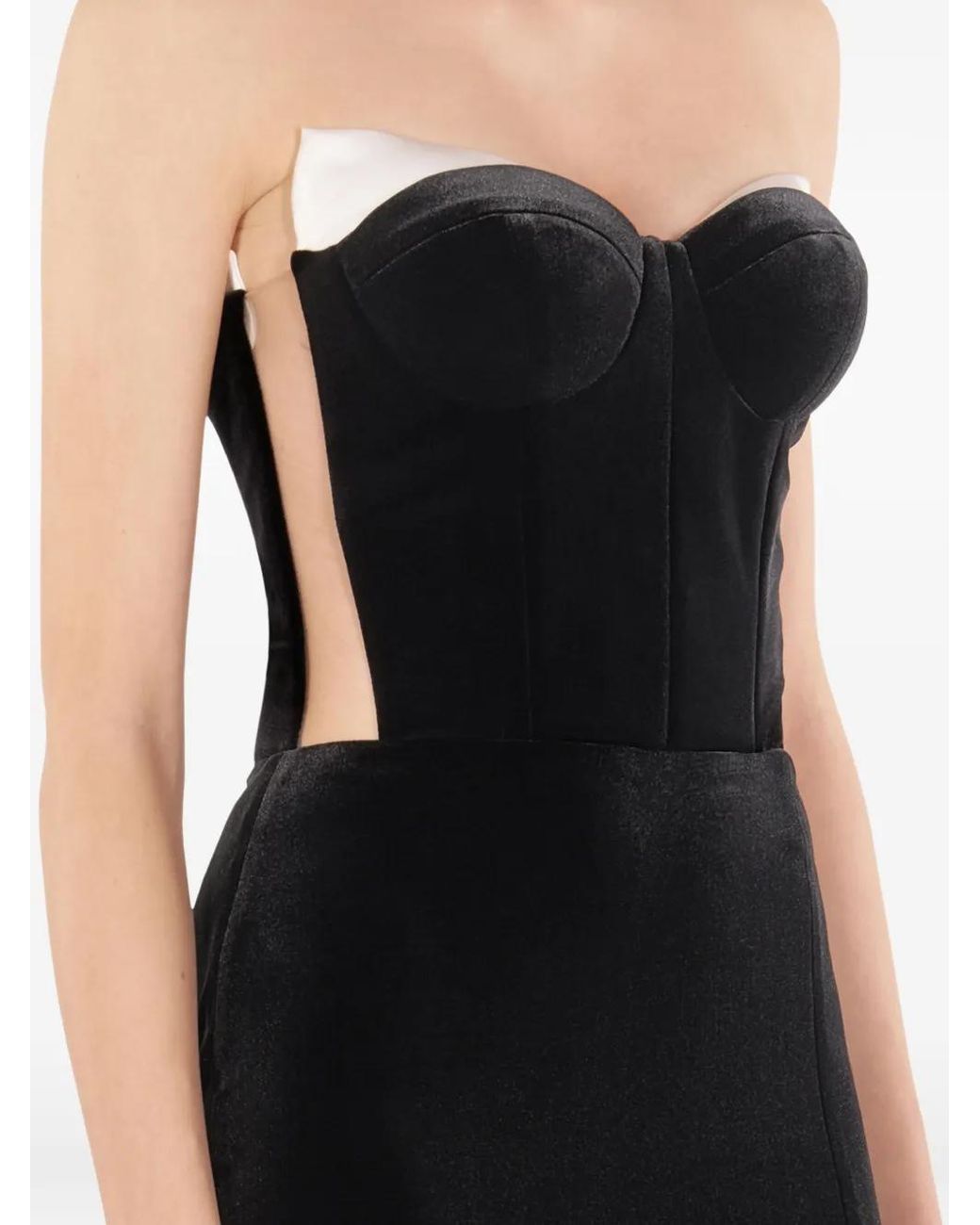 IMROSKA 24 Lace Tuxedos Maxi-Jurk Met Split in het Black