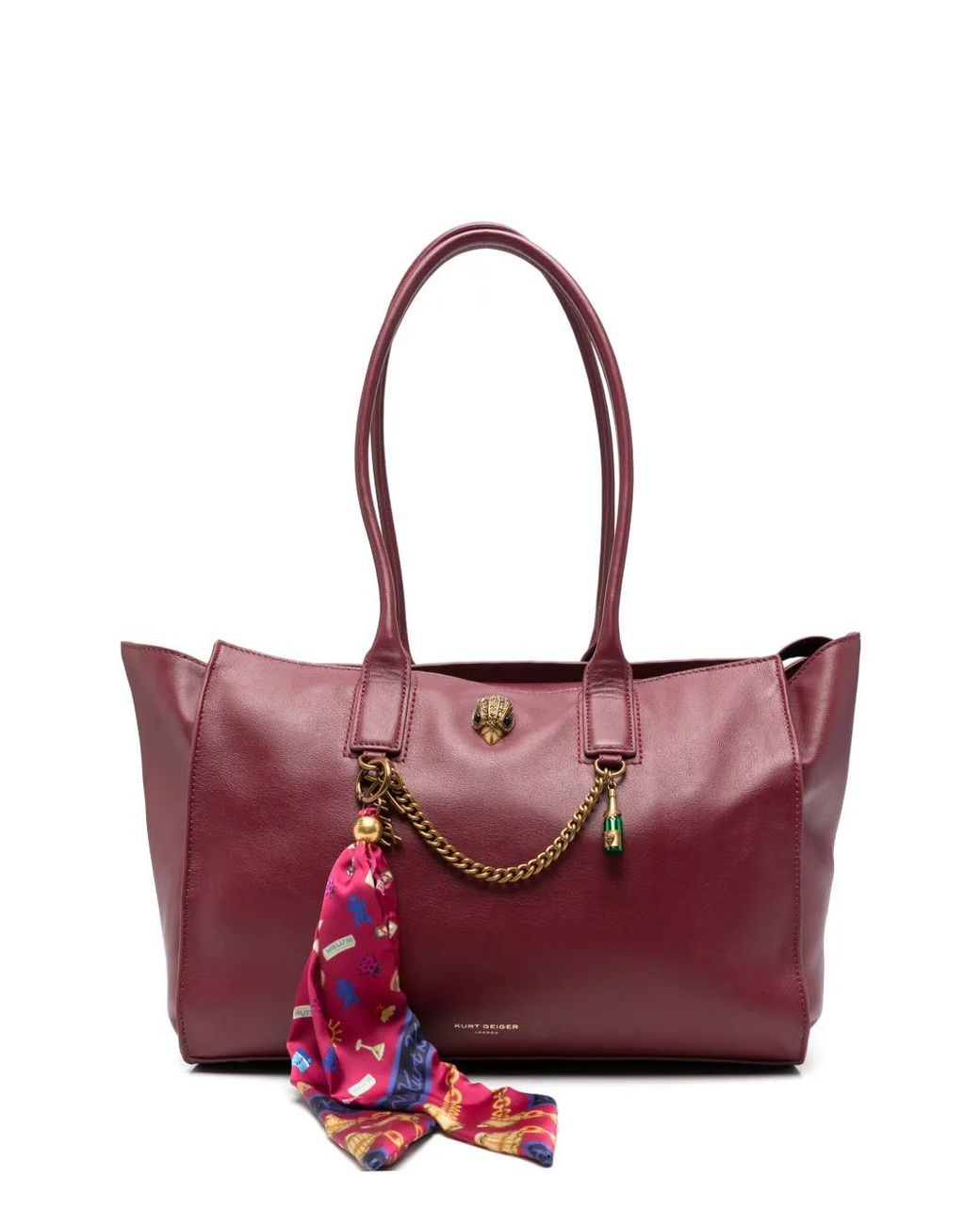 Kurt Geiger Purple Sloane Eagle-Plaque Tote Bag