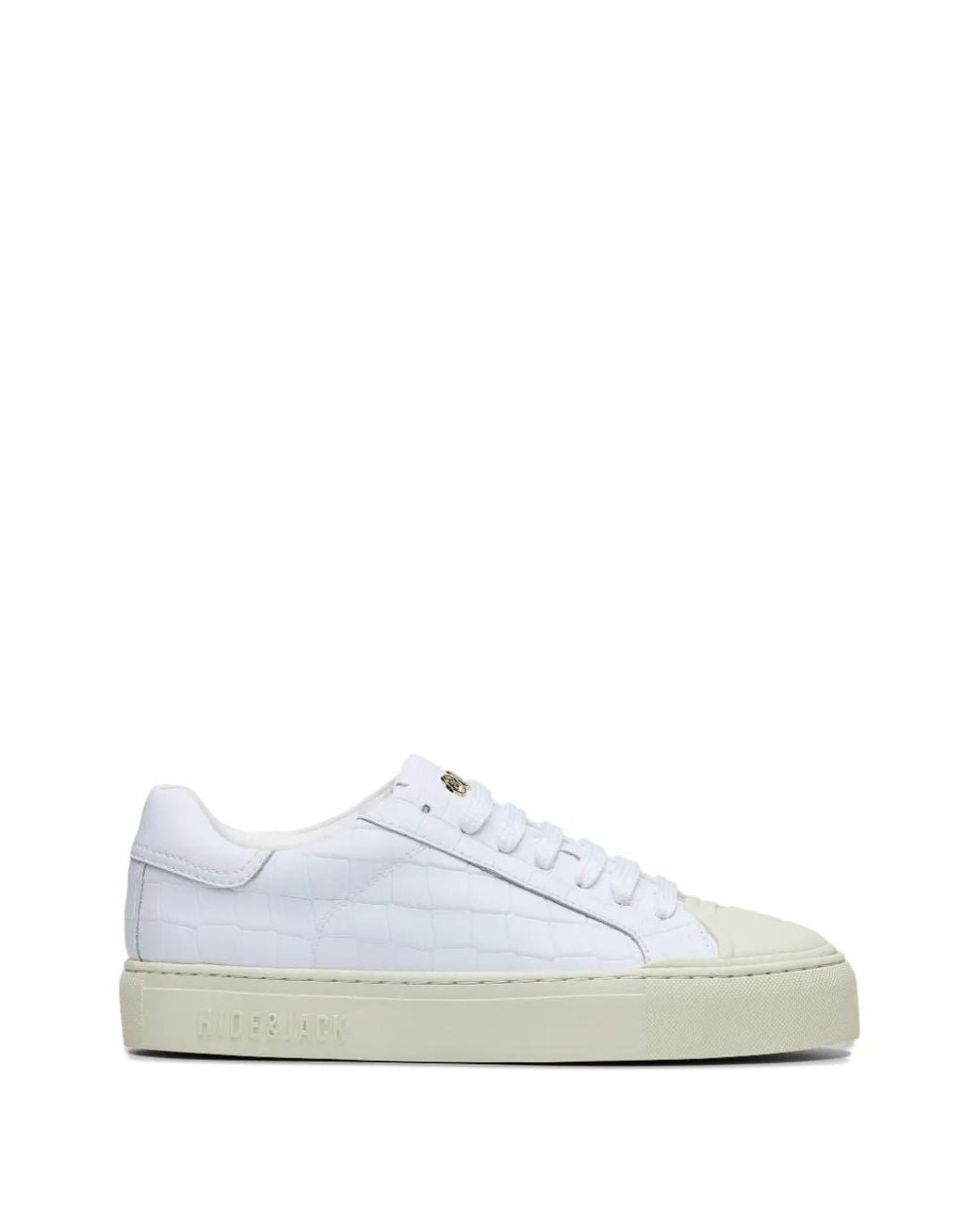 HIDE & JACK White Embossed Sneakers