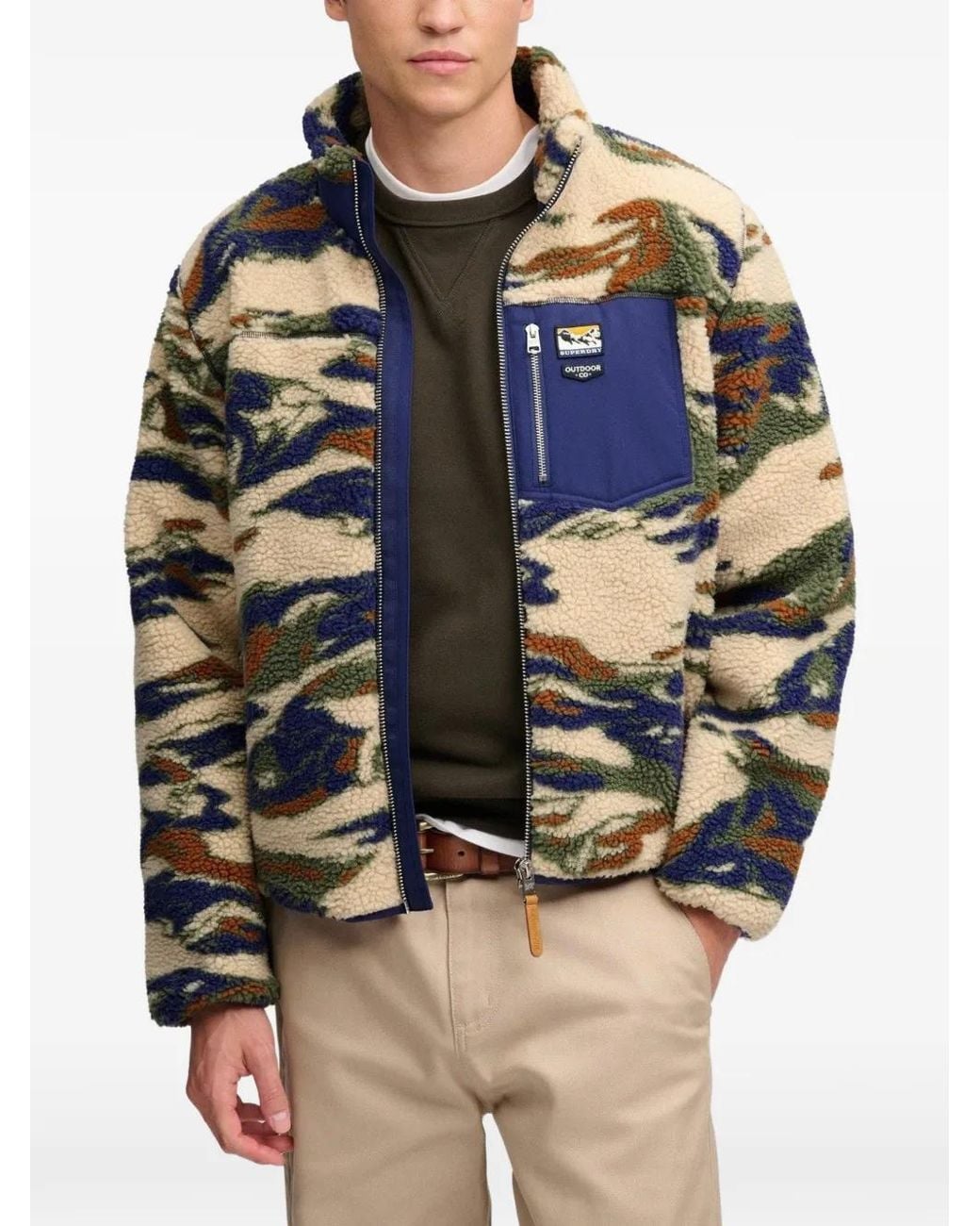 Superdry Blue Terrain Camouflage-Print Jacket for men