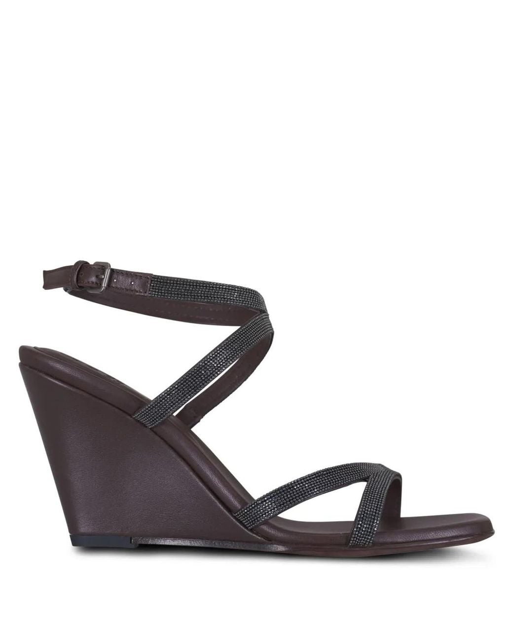 Brunello Cucinelli Black Leather Sandals
