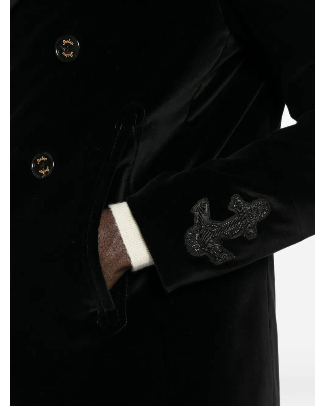 Sealup Black Double-Breasted Coat for men
