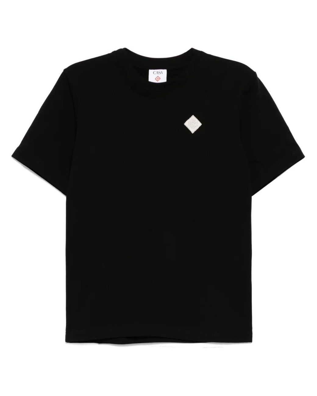 Casablanca Black Pearl Diamond Cc Patch T-Shirt By for men