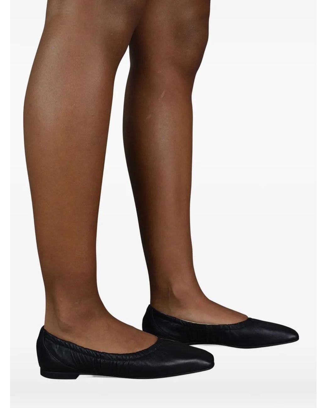 Jimmy Choo Black Elastic Square Toe Ballerina