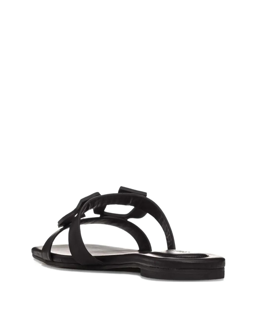 Jonathan Simkhai Black Monogram-Detail Flat Sandals