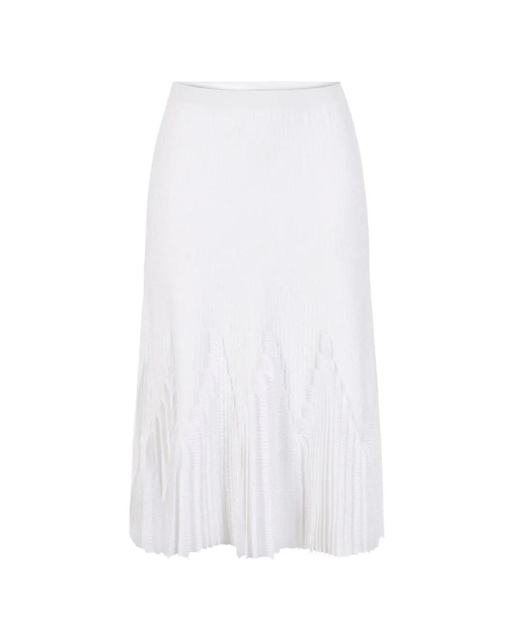 Elisabetta Franchi White Knit Skirt With Ruffles