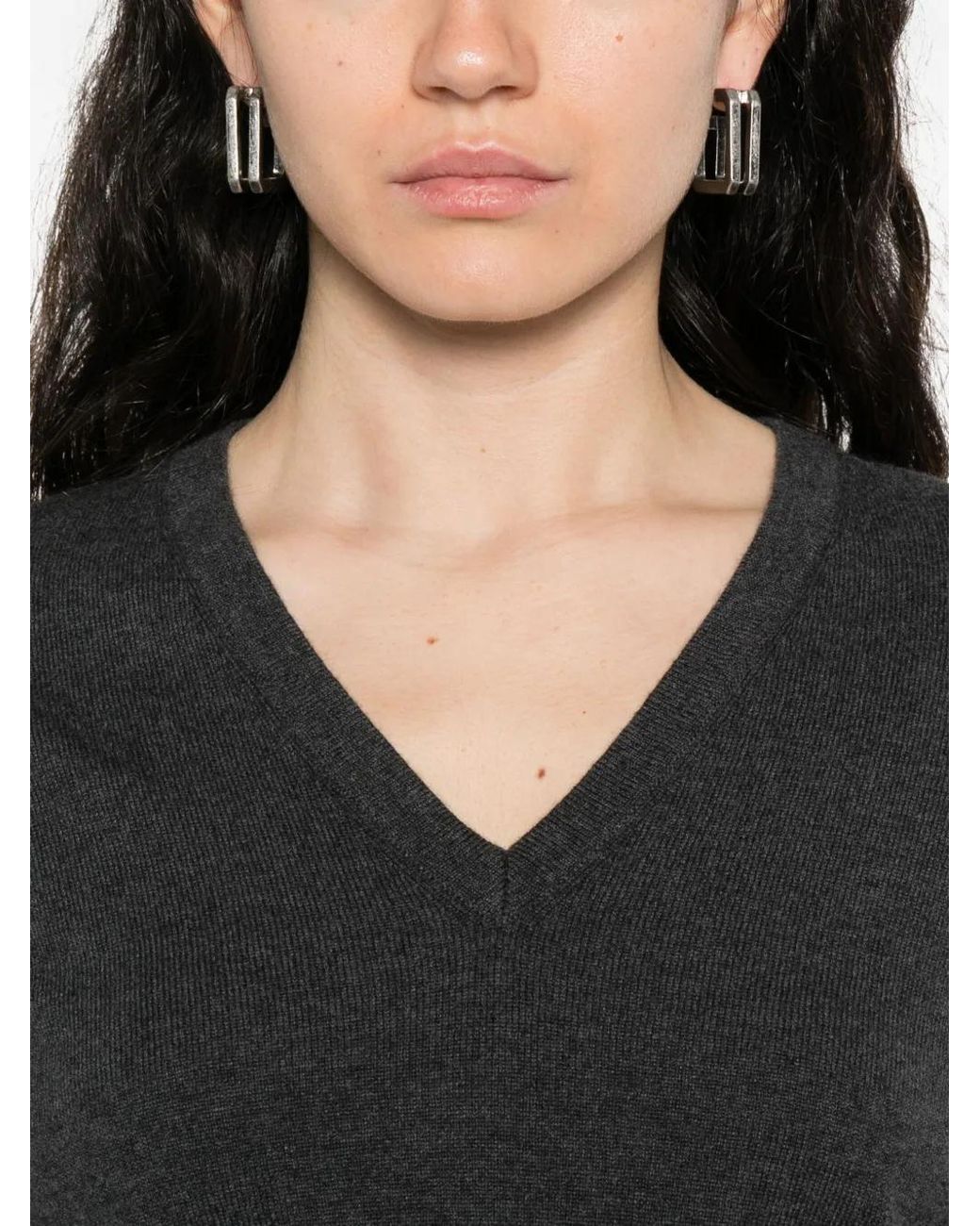 Brunello Cucinelli Gray Cashmere Fine-Knit Jumper
