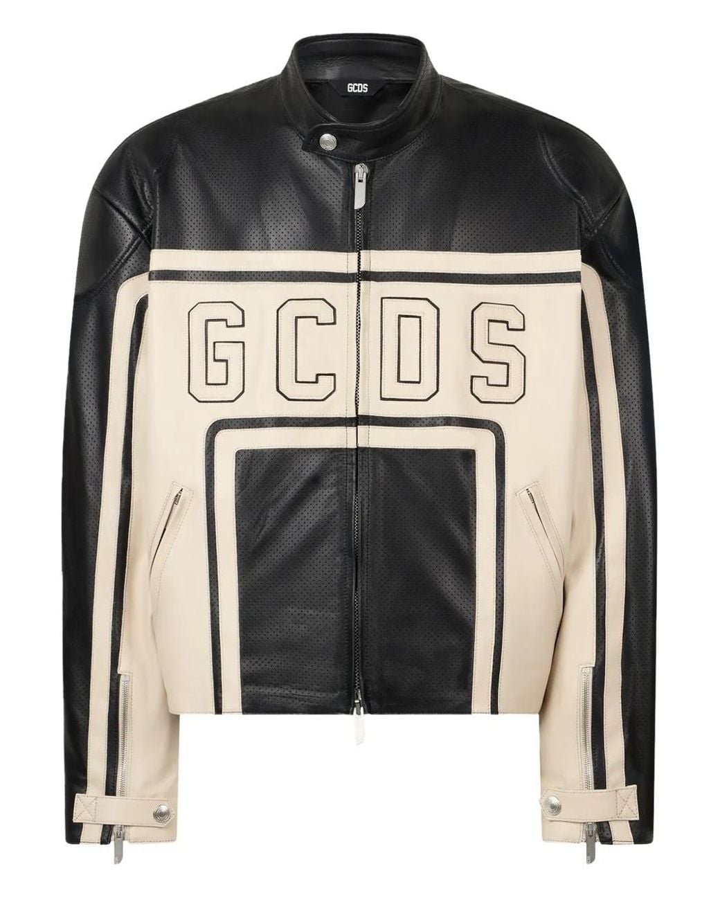 Gcds Black Perforated Leather Jacket