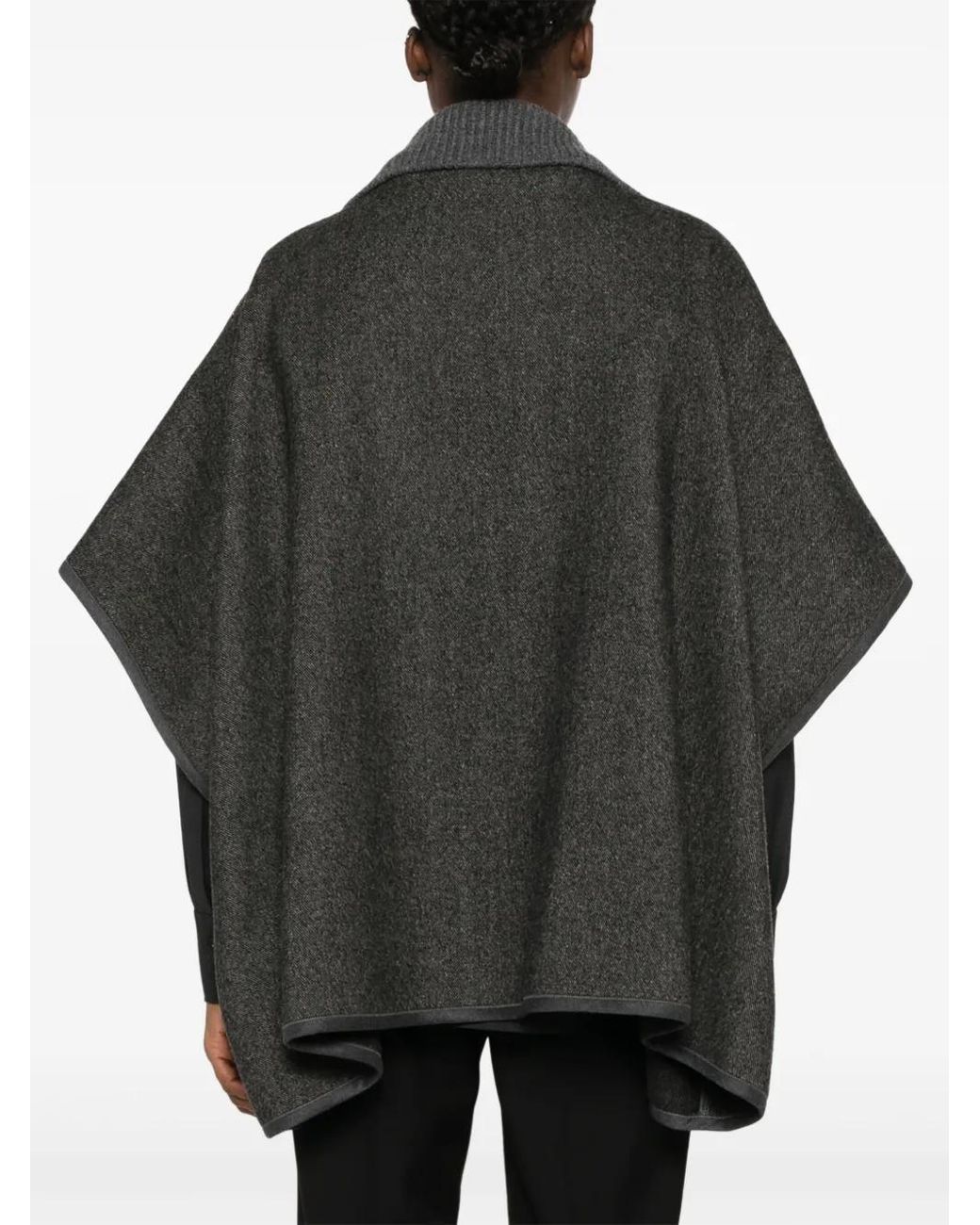 Fabiana Filippi Black Filo Diamante Diagonal Double Cape