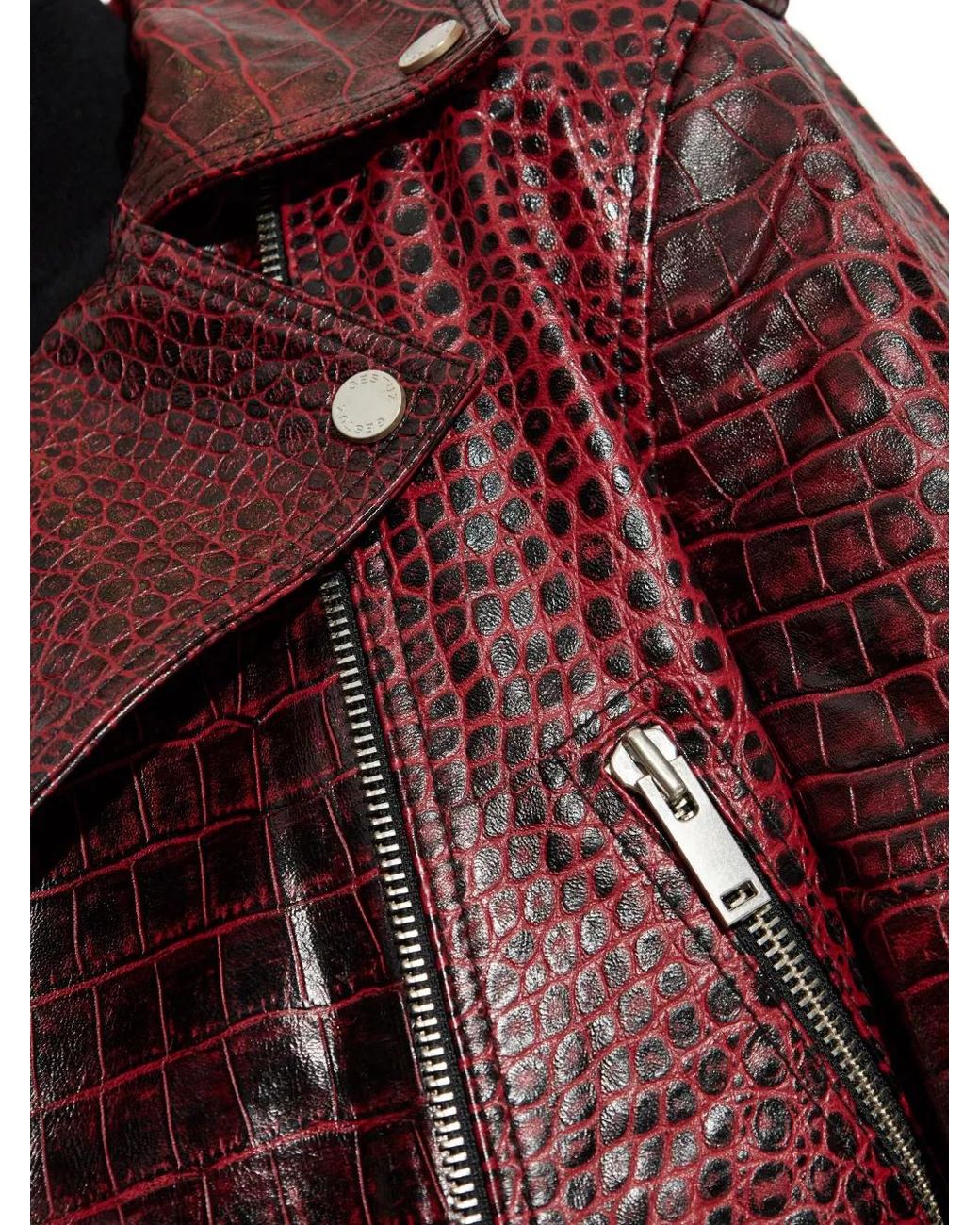 Chaqueta Gzbasilia Con Efecto De Piel De Cocodrilo Gestuz de color Red