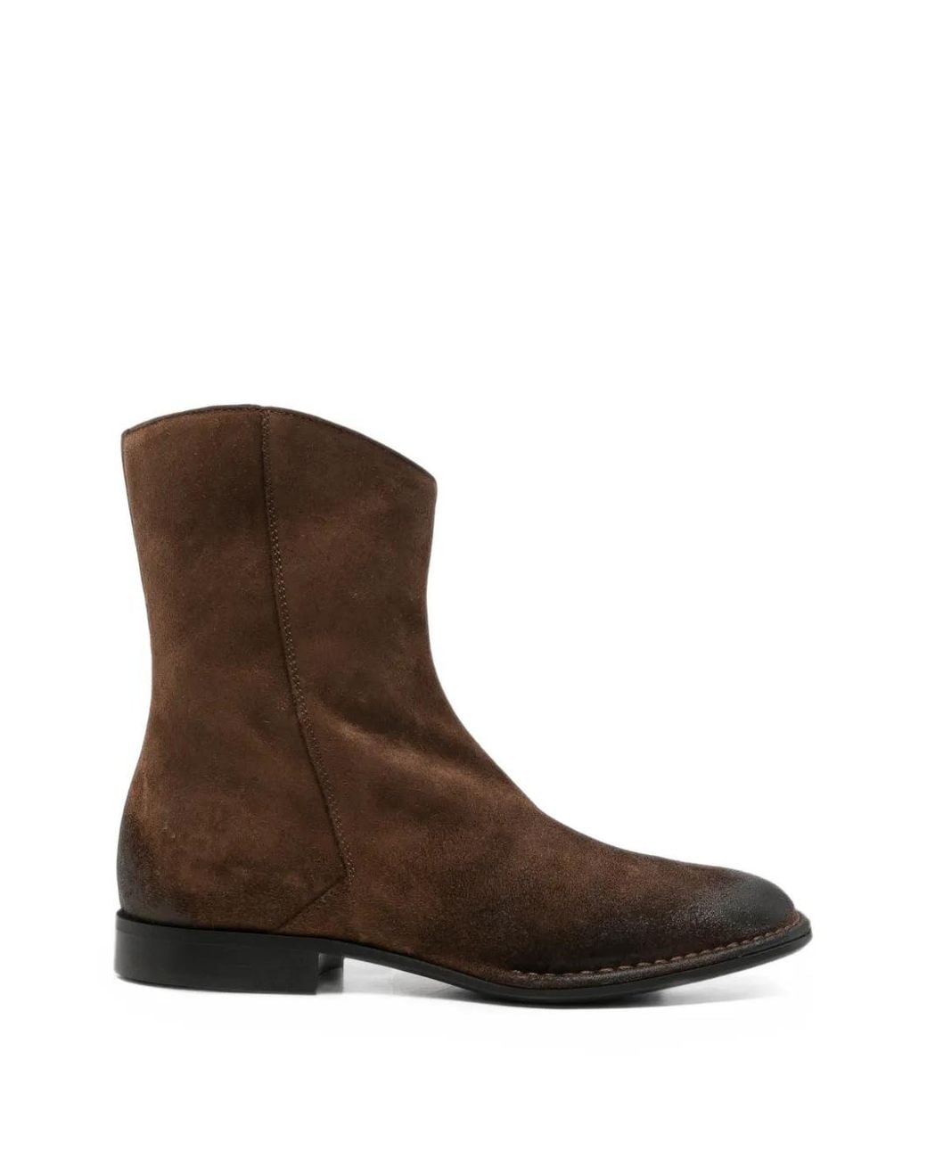 Emporio Armani Brown Suede Burnished-Effect Boots for men