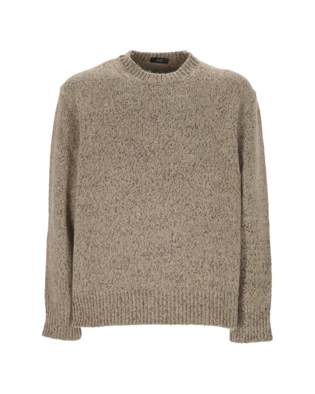 Hōsio Natural Crew-Neck Ribbed-Trim Sweater for men
