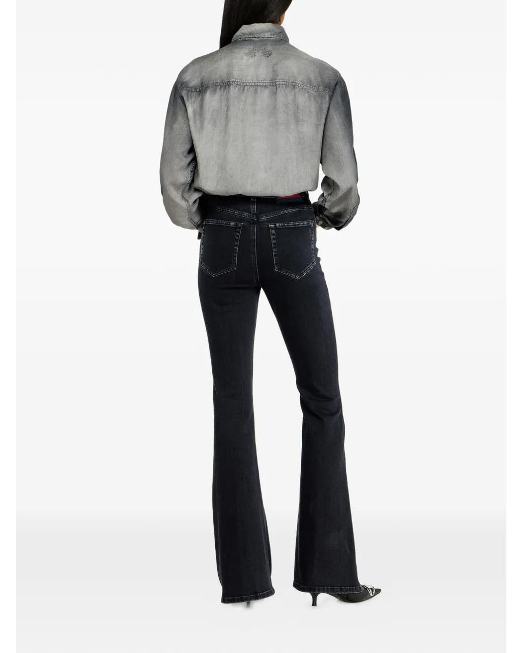 DIESEL Black 1973 D-Partt High-Waisted Flared Jeans