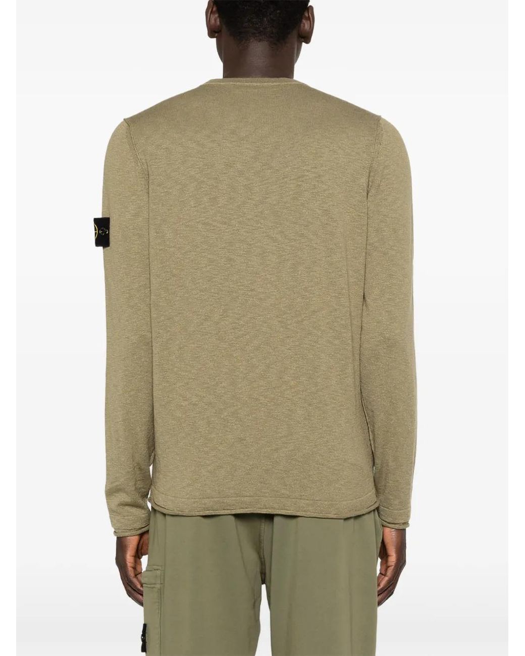 Stone Island Green 5100052 Organic Cotton And Nylon Sweater for men