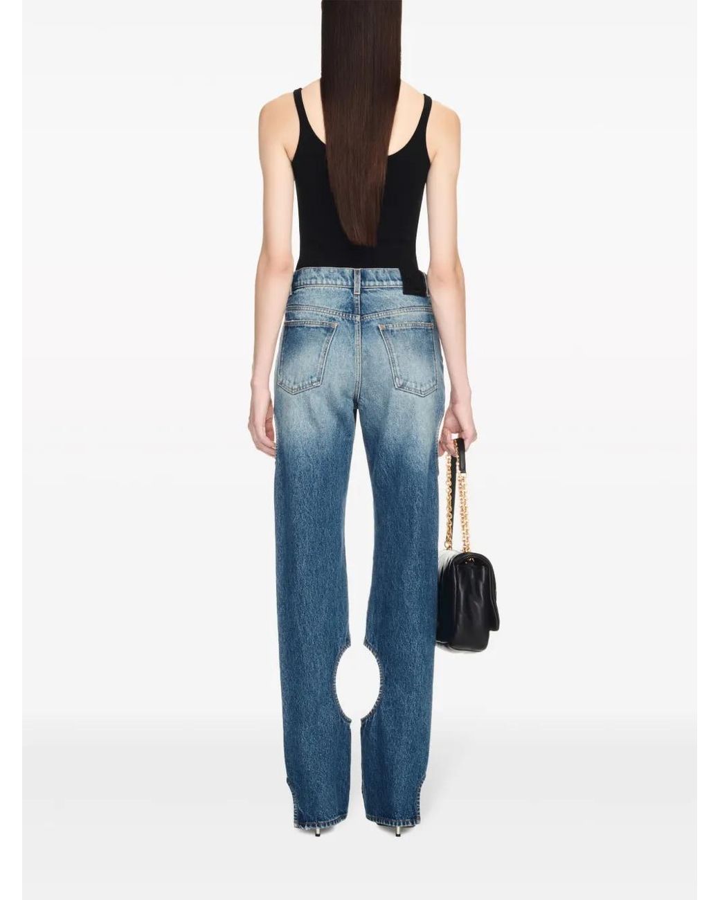 Off-White c/o Virgil Abloh Blue Meteor Cut-out Straight-leg Jeans