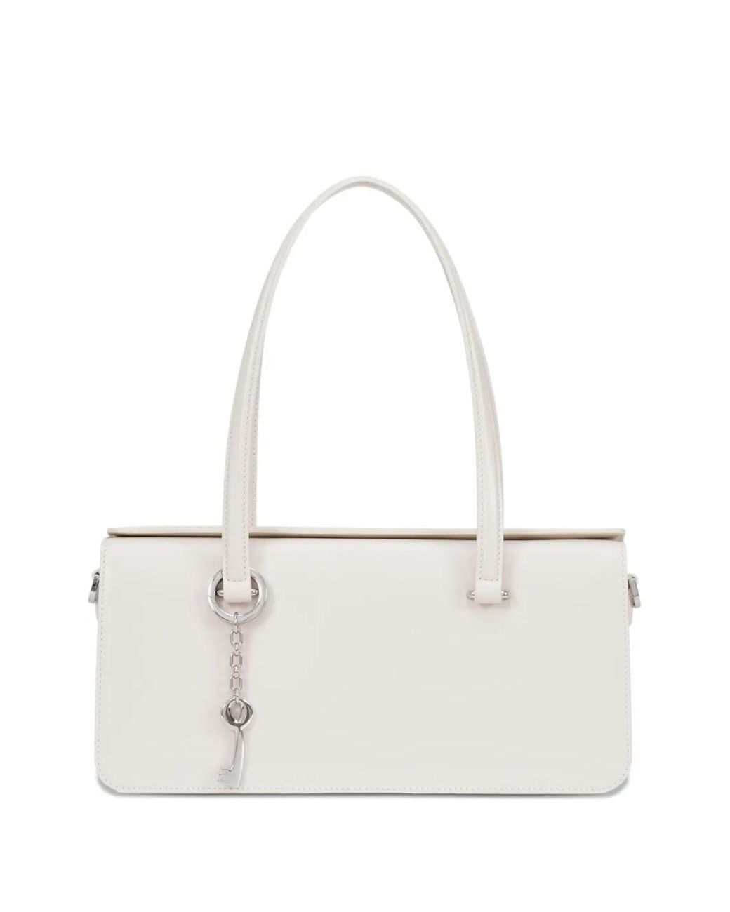 POTAMY White Charm Leather Shoulder Bag