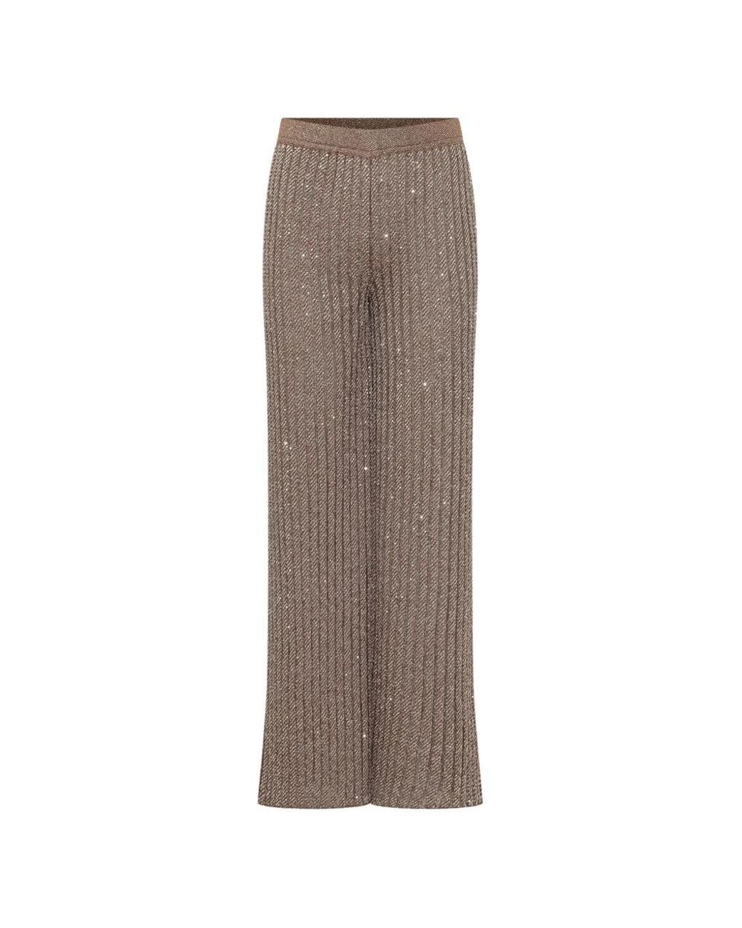 Missoni Brown Sequin-Embellished Trousers