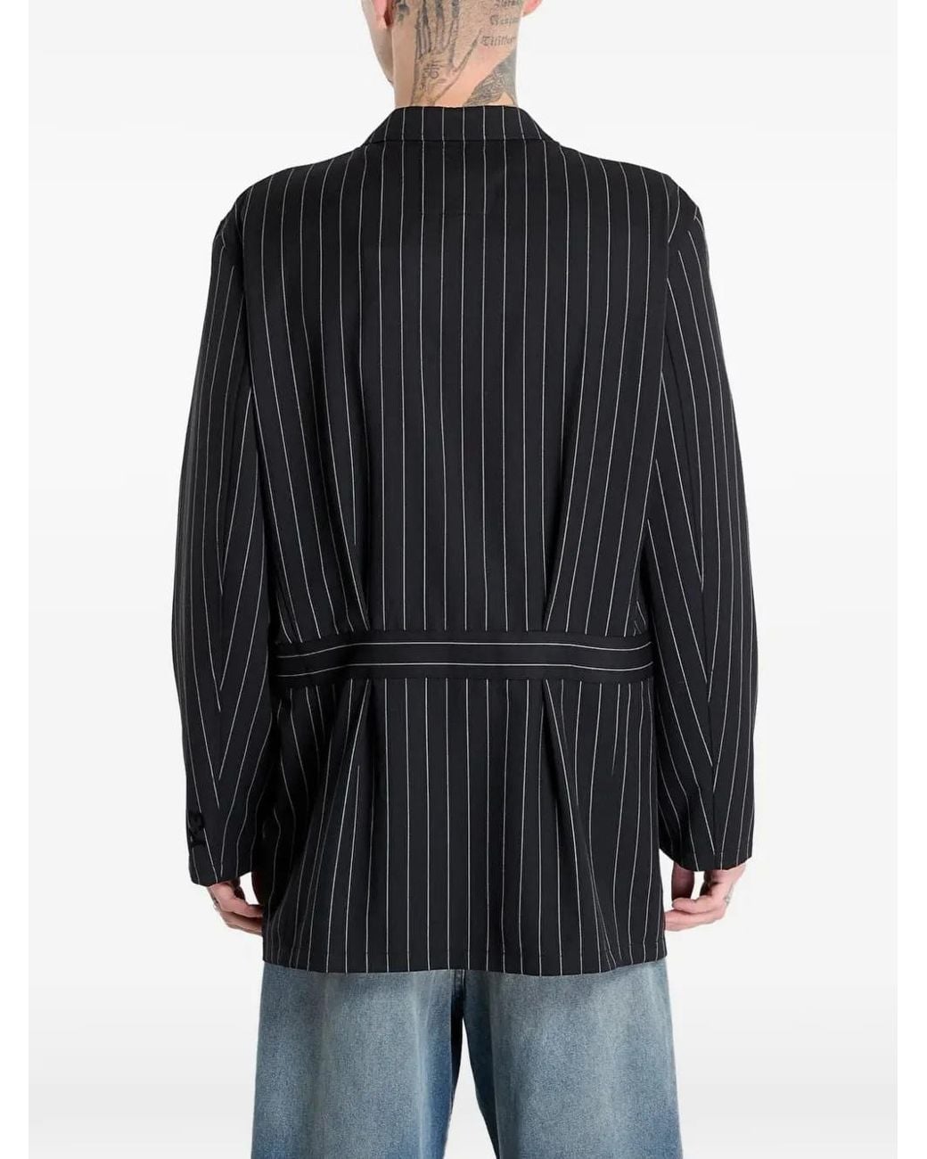 Y-3 Black Pinstripe Refined Jacket for men