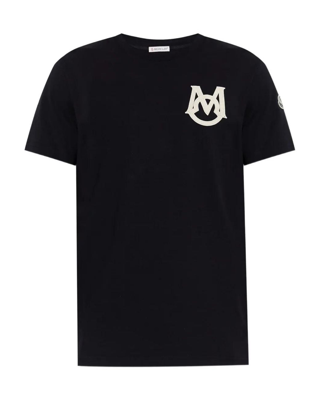 Moncler Black Short Sleeve T-Shirt for men
