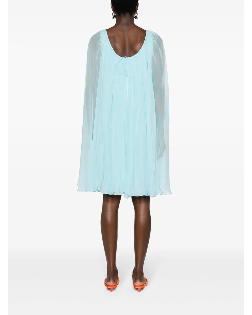 Max Mara Blue Silk Midi Dress