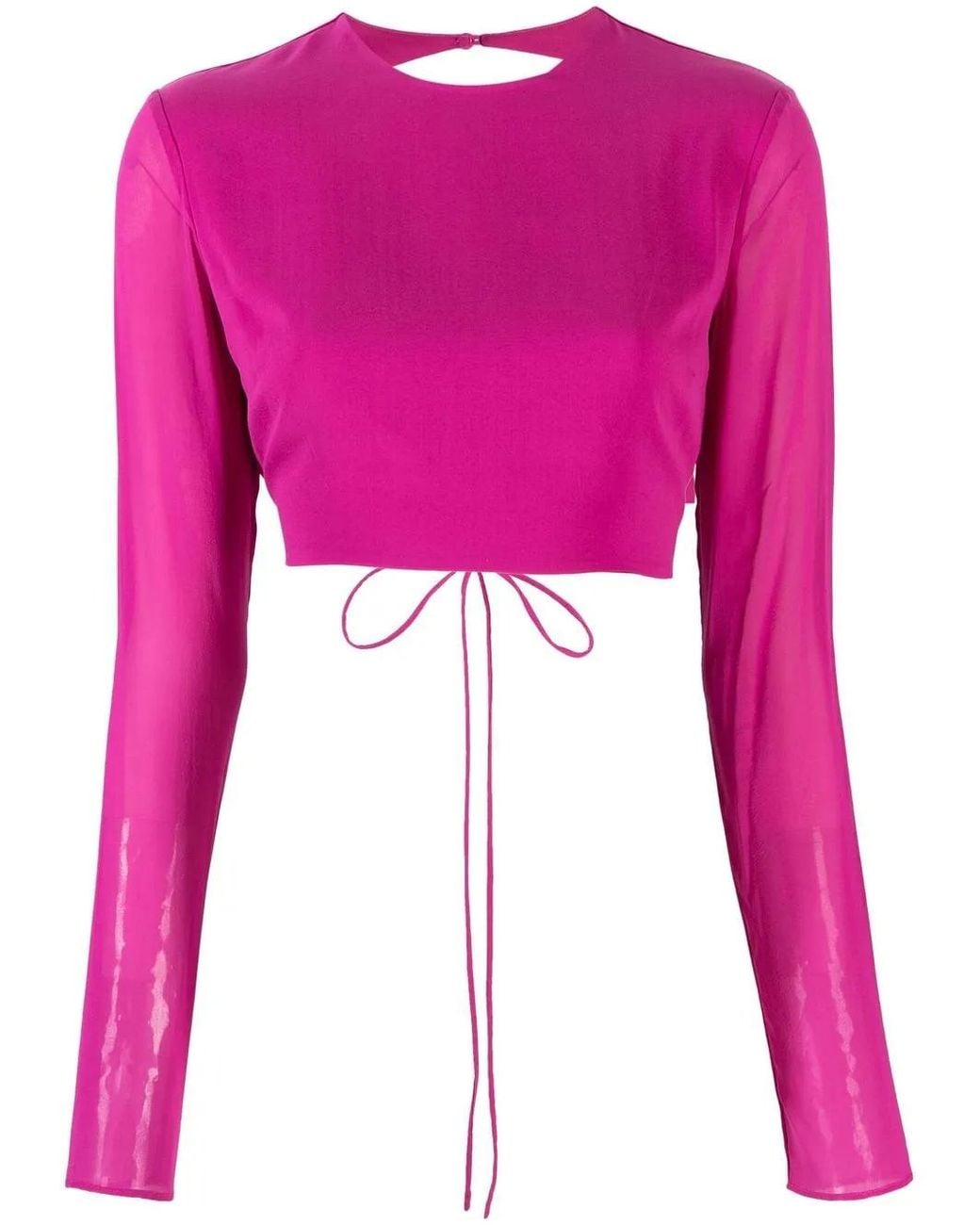 ANDAMANE Pink Waist Tie-Fastening Top