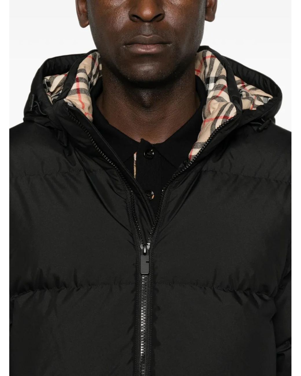 Burberry Black Quilted Hooded Jacket for men
