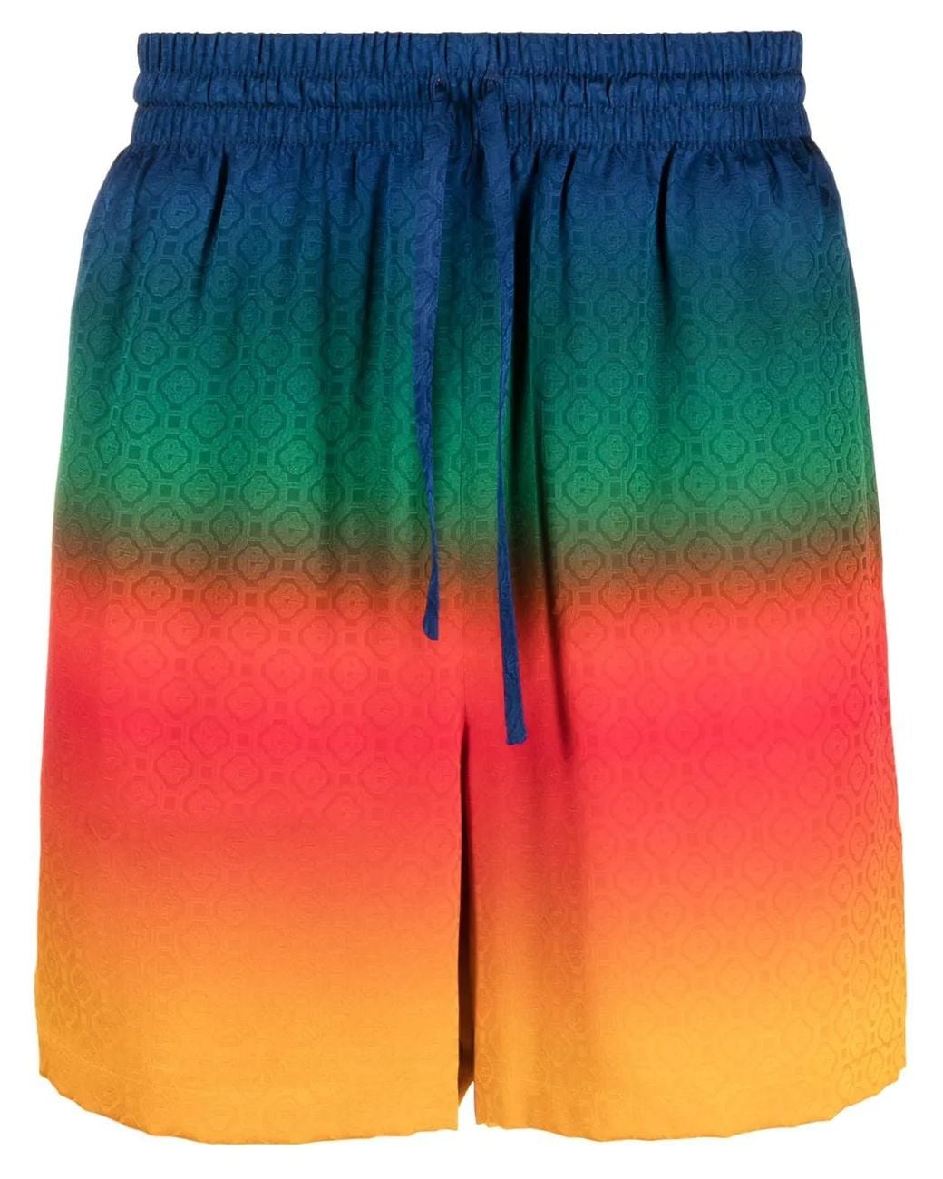 Casablanca Blue Peace Gradient Silk Shorts for men