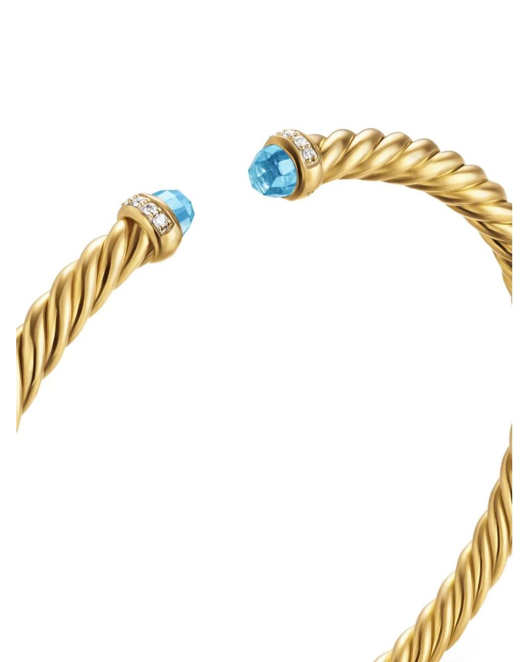 David Yurman Metallic 18Kt Cablespira Topaz And Diamond Bracelet (4Mm)