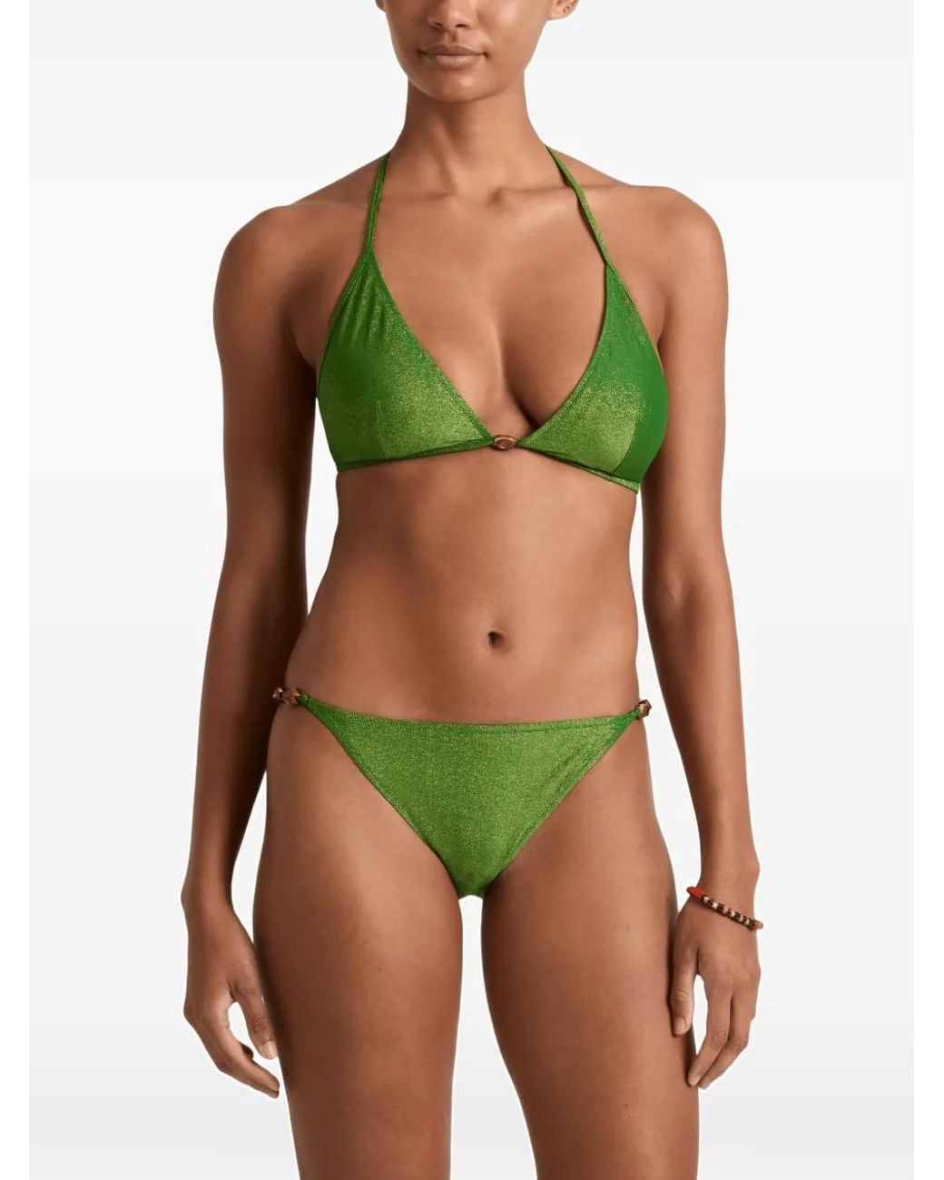 Vilebrequin Green Iridescent Triangle Bikini Top